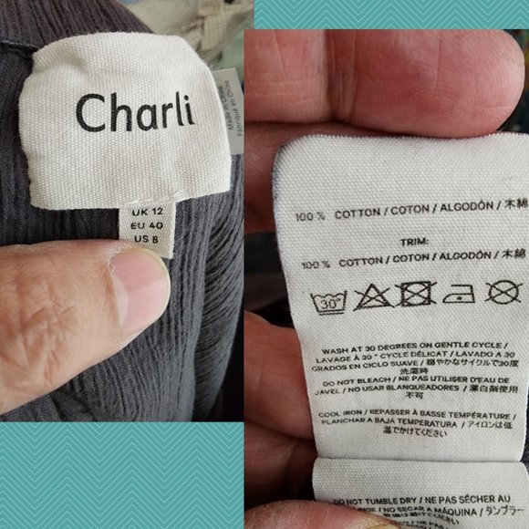 Charli Gray Crinkle Fabric Tiered Sleeveless Maxi Dress - Picture 5 of 5